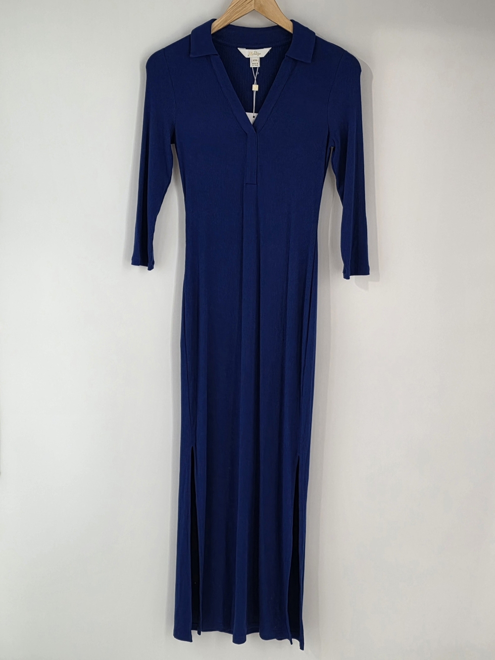 Lilly Pulitzer Ollie 3/4 Sleeve Blue Med Maxi Dress w/ Slits Womens Size XXSmall